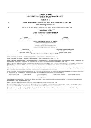 Thumbnail Ares Capital
 10-K Annual Report 