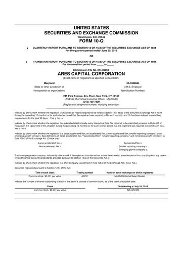Thumbnail Ares Capital
 10-Q Quarterly Report FY 