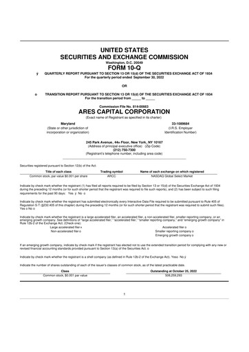 Thumbnail Ares Capital
 10-Q Quarterly Report FY2022 