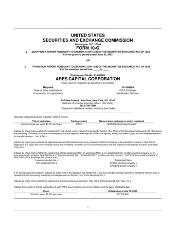 Thumbnail Ares Capital
 10-Q Quarterly Report FY2023 