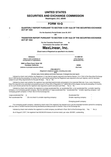 Thumbnail MaxLinear 10-Q Quarterly Report FY2017 