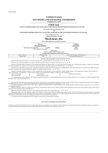 Thumbnail MaxLinear 10-K Annual Report 2023