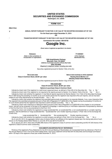 Vorschaubild Alphabet (Google) 10-K Jahresbericht 2013