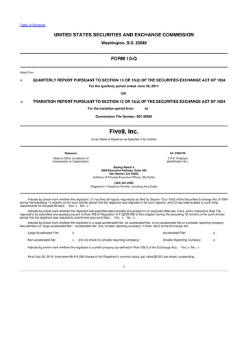 Thumbnail Five9 10-Q Quarterly Report FY2014 