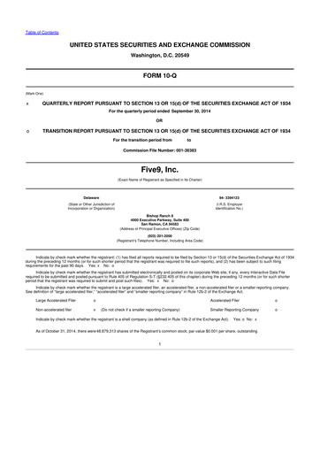 Thumbnail Five9 10-Q Quarterly Report FY2014 