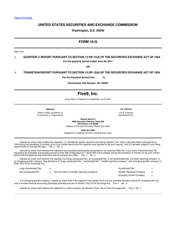 Thumbnail Five9 10-Q Quarterly Report FY2017 