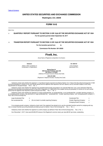 Thumbnail Five9 10-Q Quarterly Report FY2017 