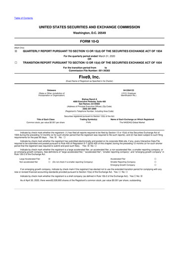 Thumbnail Five9 10-Q Quarterly Report FY2020 