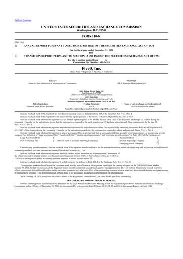 Thumbnail Five9 10-K Annual Report 2020