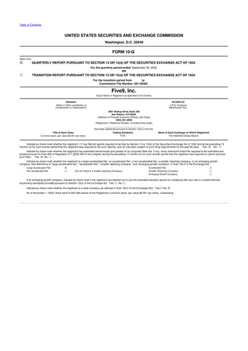 Thumbnail Five9 10-Q Quarterly Report FY2022 