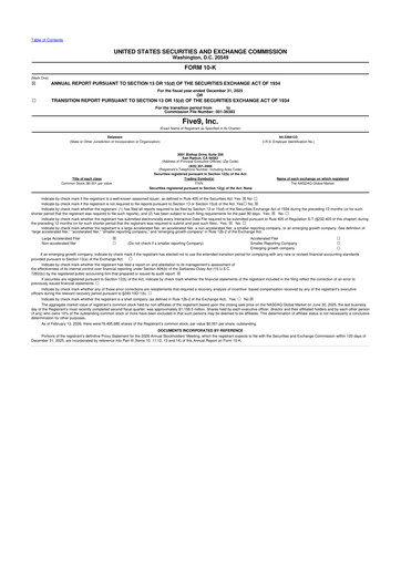 Thumbnail Five9 10-K Annual Report 2025