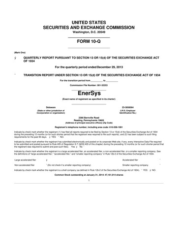 Thumbnail EnerSys 10-Q Quarterly Report FY2014 