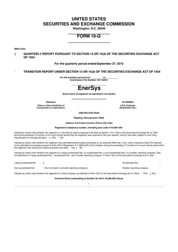 Thumbnail EnerSys 10-Q Quarterly Report FY2016 