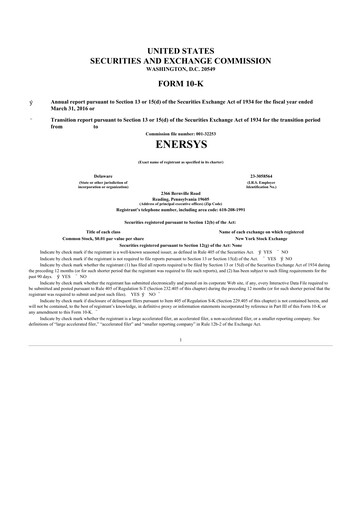 Thumbnail EnerSys 10-K Annual Report 2015