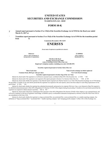 Thumbnail EnerSys 10-K Annual Report 2017