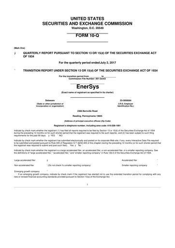 Thumbnail EnerSys 10-Q Quarterly Report FY2018 