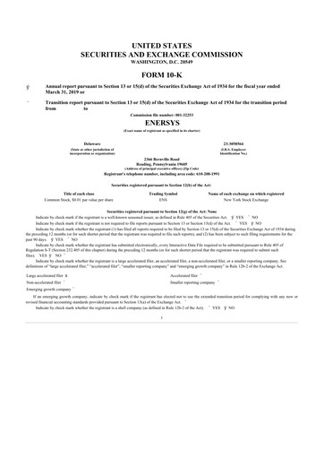 Thumbnail EnerSys 10-K Annual Report 2019