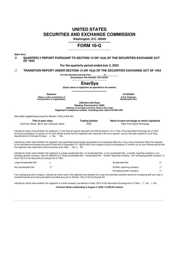 Thumbnail EnerSys 10-Q Quarterly Report FY2024 