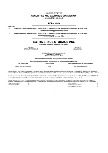 Miniature Extra Space Storage
 10-Q Rapport trimestriel 2025 