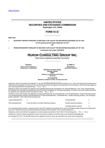 Thumbnail Huron Consulting 10-Q Quarterly Report FY2017 