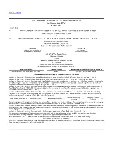 Vorschaubild Huron Consulting 10-K Jahresbericht 2020