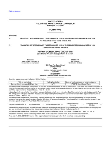 Thumbnail Huron Consulting 10-Q Quarterly Report FY2022 