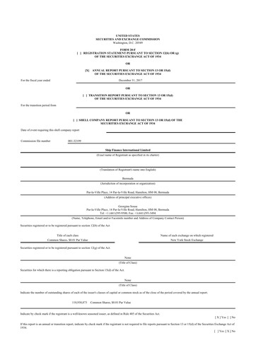 Thumbnail SFL Corp
 20-F Annual Report 2017