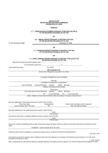Thumbnail SFL Corp
 20-F Annual Report 2025