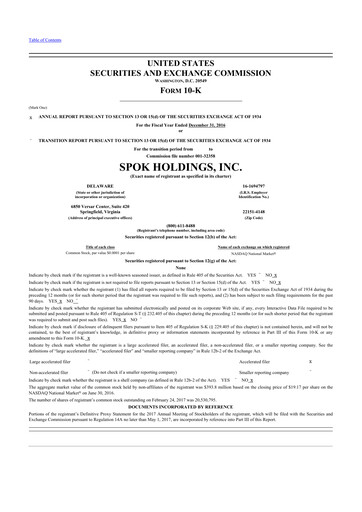 Thumbnail Spok Holdings
 10-K Annual Report 2016