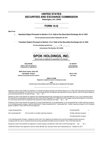 Thumbnail Spok Holdings
 10-Q Quarterly Report FY2017 