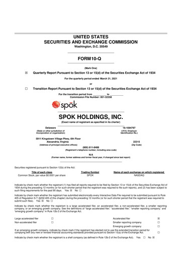 Thumbnail Spok Holdings
 10-Q Quarterly Report FY2021 