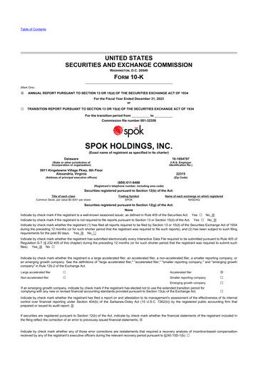 Thumbnail Spok Holdings
 10-K Annual Report 2023