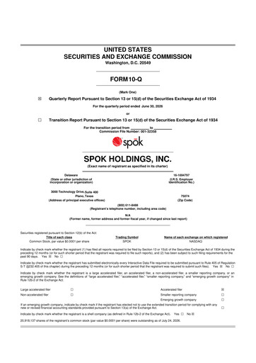 Thumbnail Spok Holdings
 10-Q Quarterly Report FY2026 