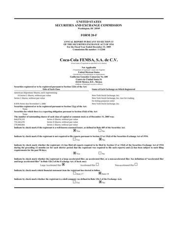 Thumbnail Coca-Cola FEMSA 20-F Annual Report 