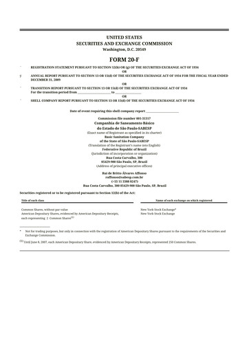 Miniature Sabesp 20-F Rapport annuel 