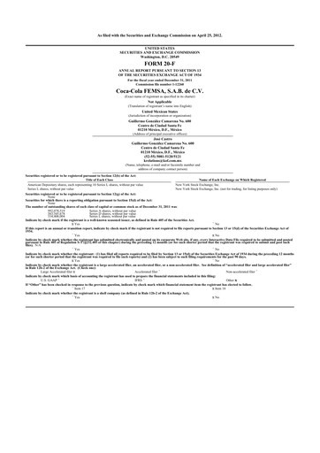 Thumbnail Coca-Cola FEMSA 20-F Annual Report 