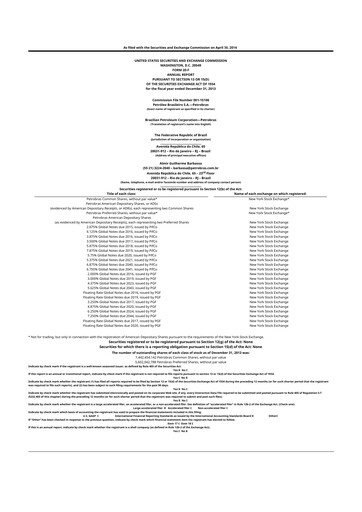 Thumbnail Petrobras 20-F Annual Report 