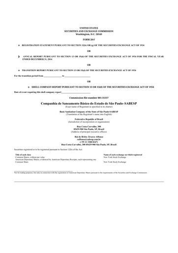 Miniature Sabesp 20-F Rapport annuel 