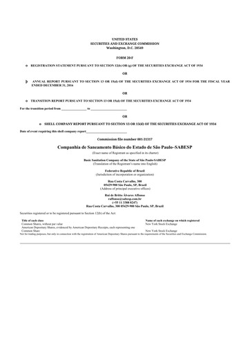 Miniature Sabesp 20-F Rapport annuel 