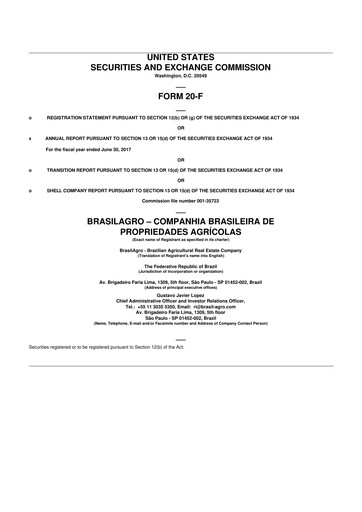 Thumbnail BrasilAgro 20-F Annual Report 