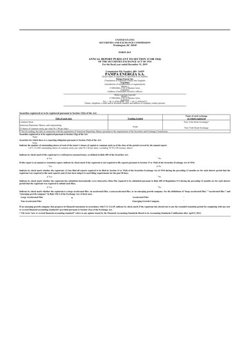 Miniature Pampa Energía
 20-F Rapport annuel 2019