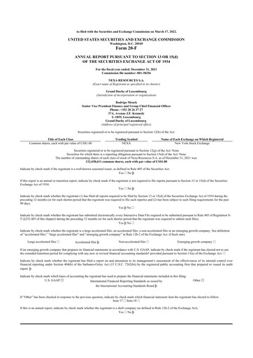 Thumbnail Nexa Resources 20-F Annual Report 2021