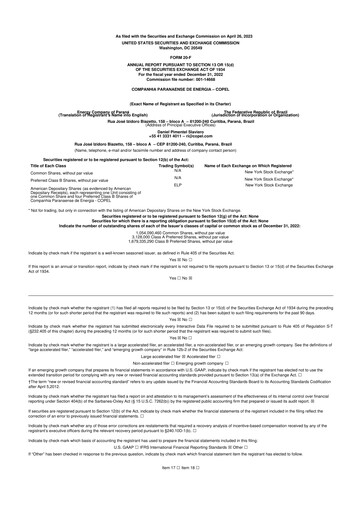 Miniature Companhia Paranaense de Energia (COPEL) 20-F Rapport annuel 2022