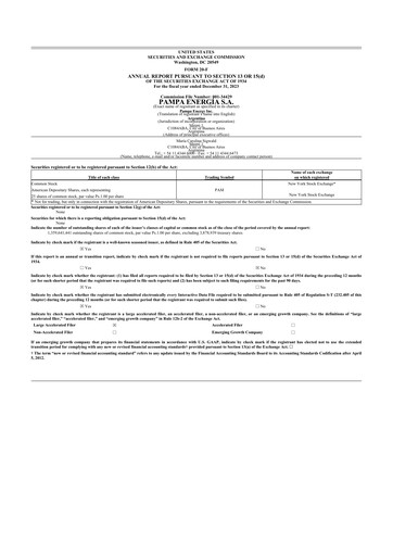 Miniature Pampa Energía
 20-F Rapport annuel 2023