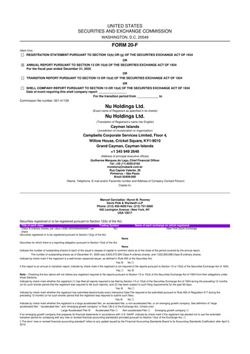 Thumbnail Nu Holdings 20-F Annual Report 