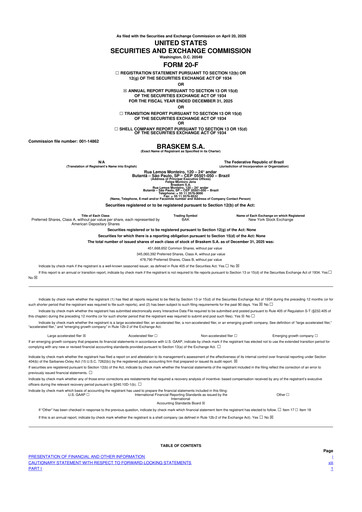 Thumbnail Braskem 20-F Annual Report 