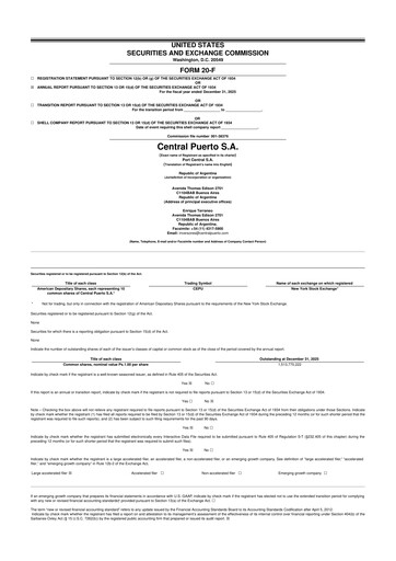Thumbnail Central Puerto
 20-F Annual Report 