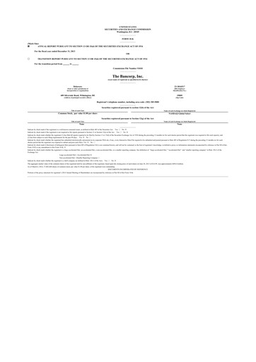 Vorschaubild The Bancorp, Inc. 10-K Jahresbericht 2013