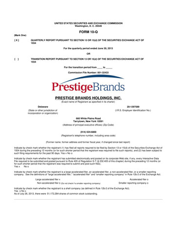 Thumbnail Prestige Consumer Healthcare 10-Q Quarterly Report FY2014 