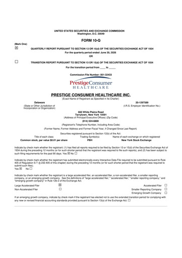 Thumbnail Prestige Consumer Healthcare 10-Q Quarterly Report FY2027 